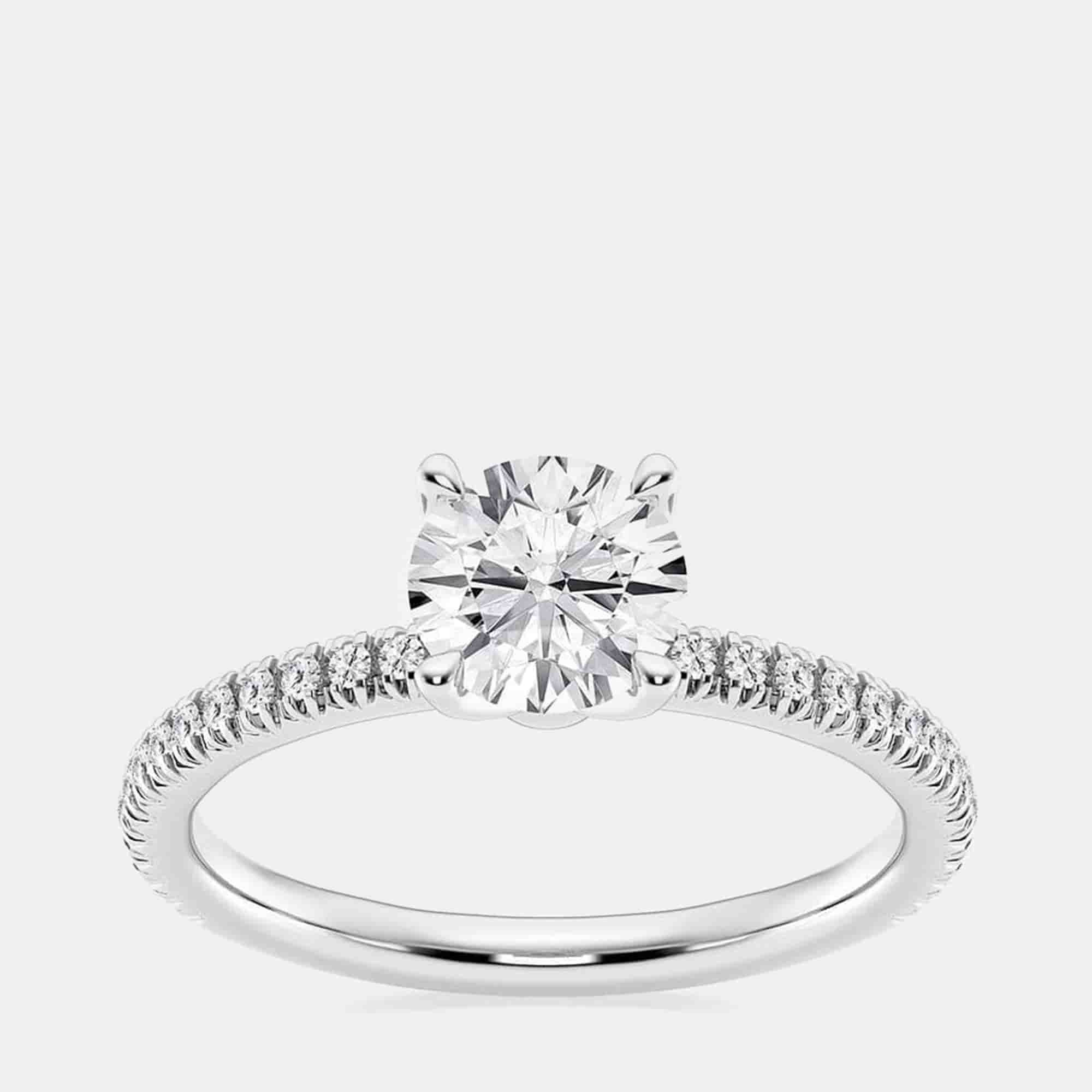 14K White Gold  Lab Grown Diamond Engagement Ring (1.54 cts) US 7