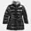 Simonetta Kids Black Nylon Detachable Fur Belted Down Jacket 8 Yrs