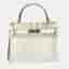 Hermes Kelly 28 Cream White Leather Top Handle Bag