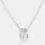10.00 cts Step Cut Lab Grown Diamond 18k White Gold Chain Necklace