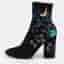 Valentino Black Suede Astro Couture Block Heel Ankle Length Boots Size 39