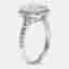 3.50 cts Cushion Cut and Round Lab Grown Diamond 18k White Gold Ring Size 52