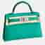 Hermes Kelly Mini II Imperial Green Epsom Leather Top Handle Bag