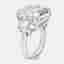 22.00 cts Cushion Cut and Trapezoid Lab Grown Diamond 18k White Gold Ring Size 51