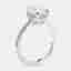 2.40 cts 18k White Gold Emerald Cut; Round Brilliant Lab Grown Diamonds Ring Size 52