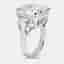 18.50 cts Asscher Cut and Trapezoid Lab Grown Diamond 18k White Gold Ring Size 53