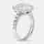 5.50 cts Radiant and Round Lab Grown Diamond 18k White Gold Ring Size 54