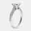 2.40 cts Princess and Round Lab Grown Diamond 18k White Gold Ring Size 53