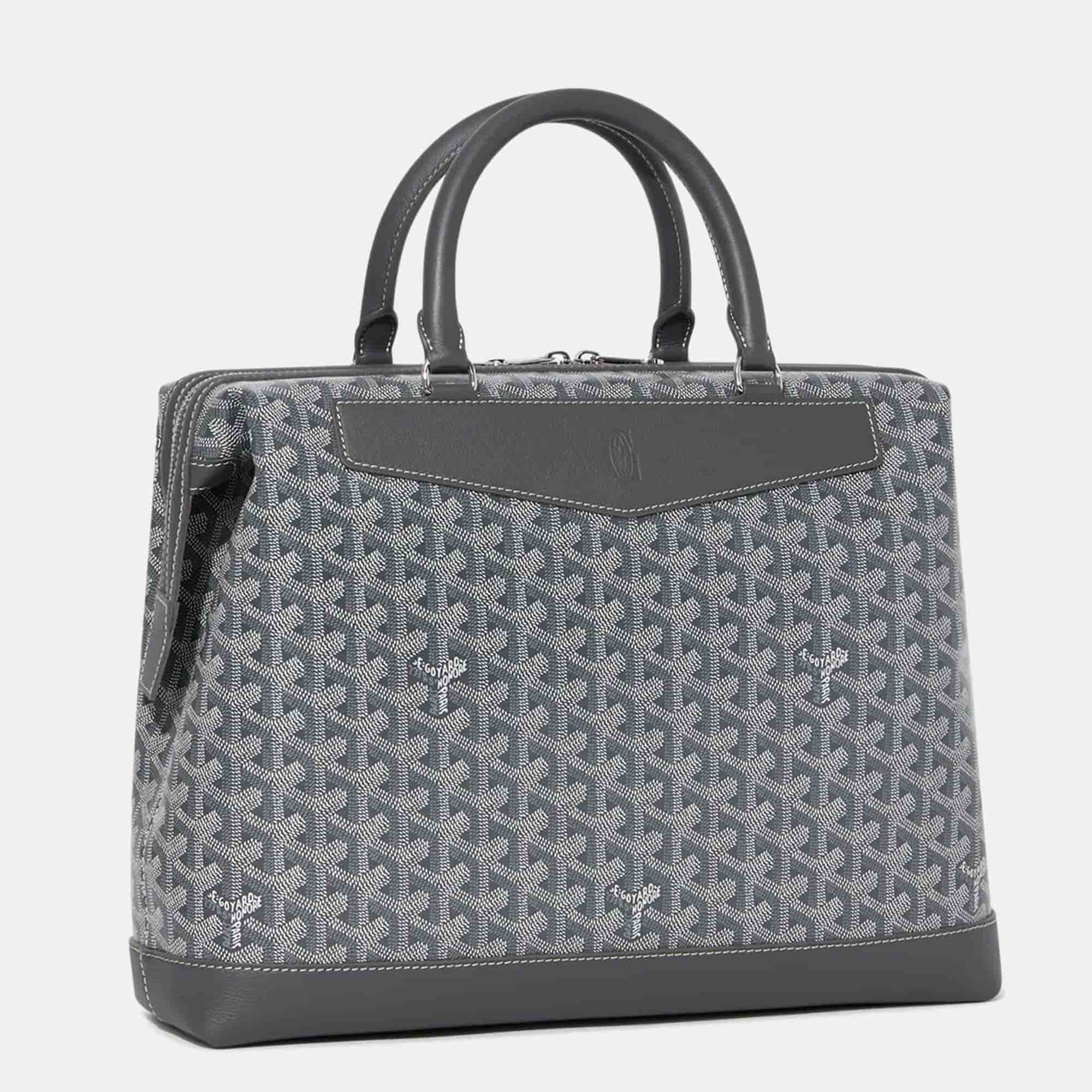 Goyard Grey Leather and Signature Canvas Cisaplin Document Case
