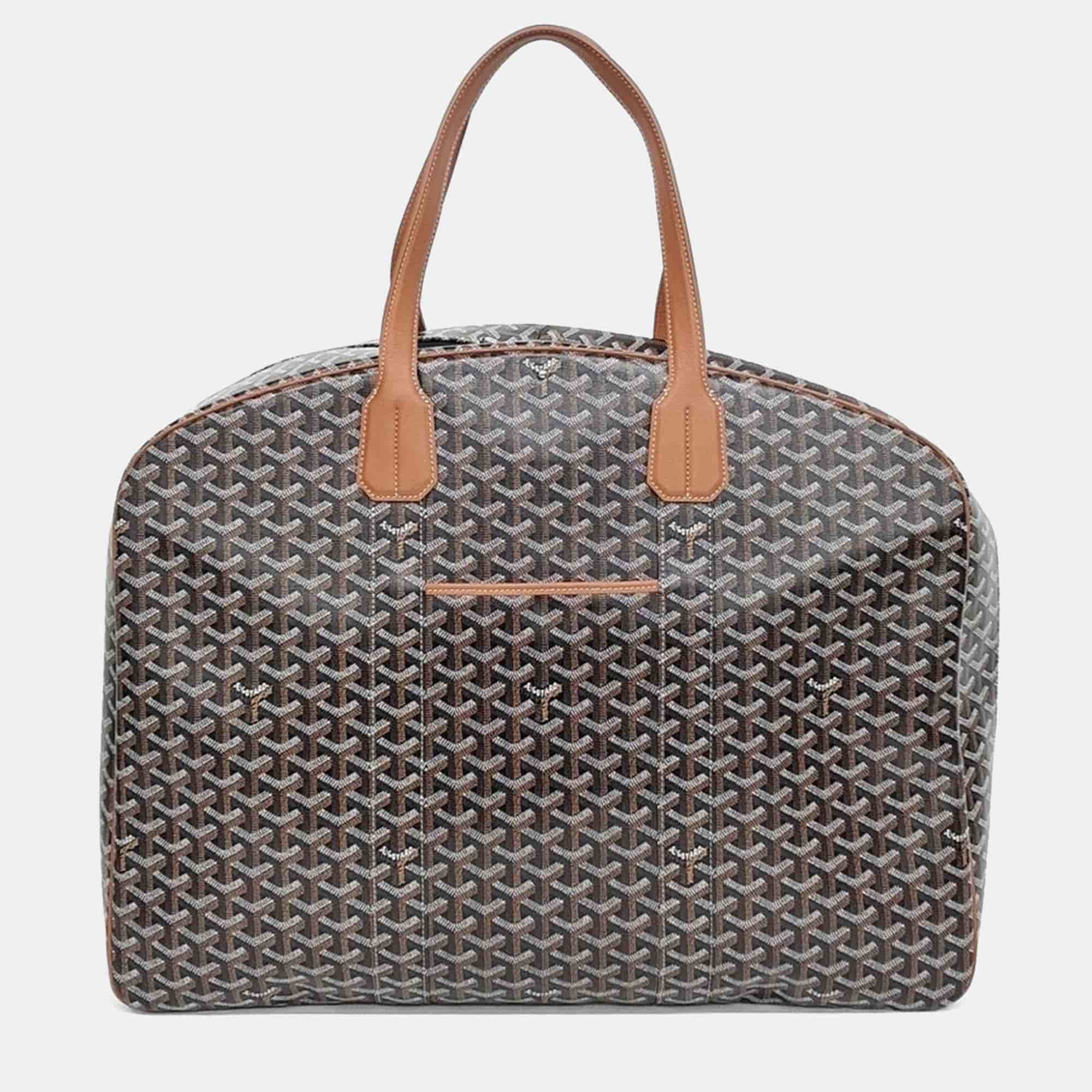 Goyard Black/Tan PVC Savile Row Suitcase