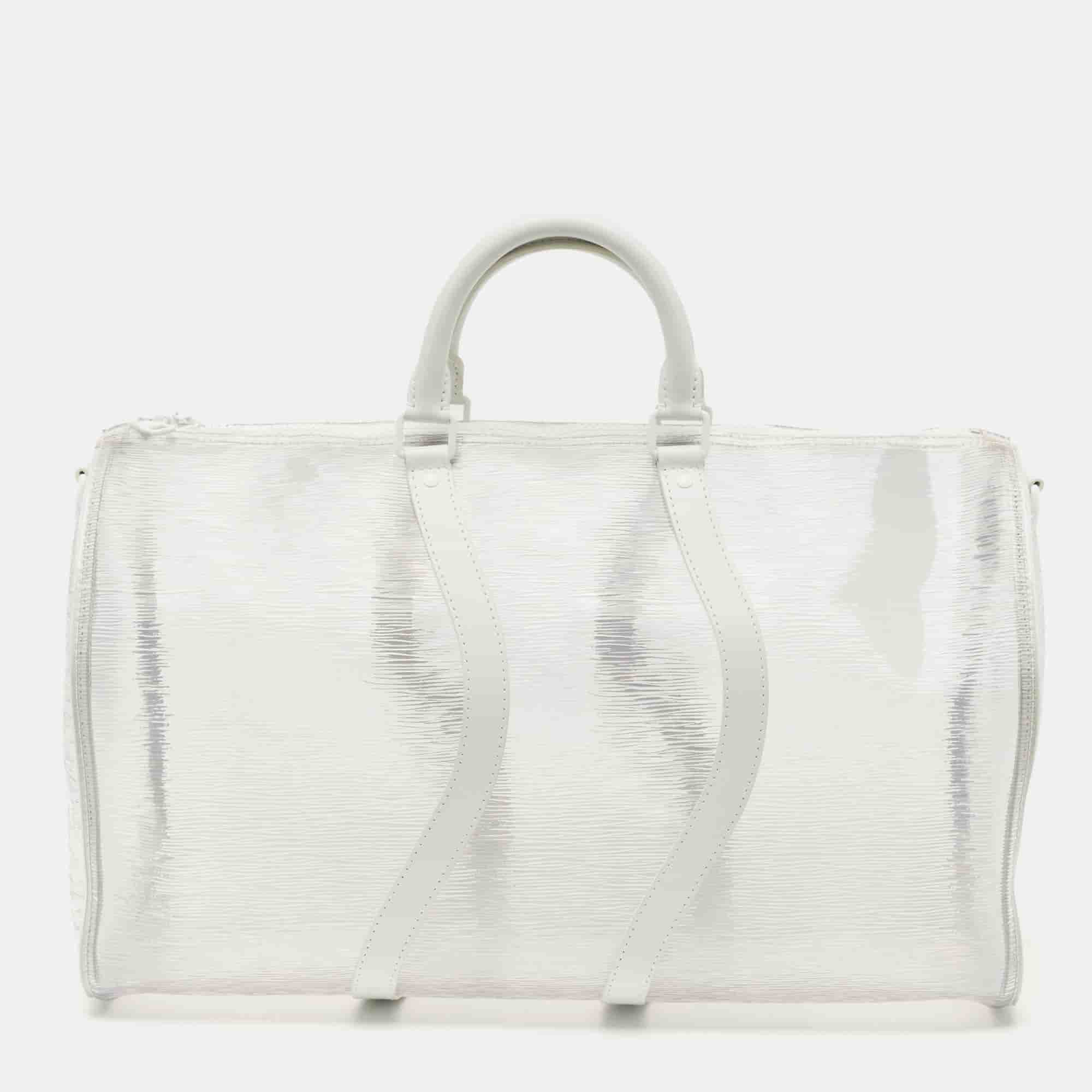 Louis Vuitton Keepall Bandouliere Transparent Leather and PVC Duffel Bags