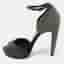 PIERRE HARDY Black Glitter and Suede Peep Toe Ankle Strap Sandals Size 39.5