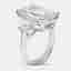 14.00 cts Emerald Cut and Trapazoid Lab Grown Diamond 18k White Gold Ring Size 51