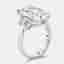 8 cts Radiant and Trapezoid Lab Grown Diamonds 18k White Gold Ring Size 52