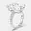 10.50 cts Radiant Cut and Round Lab Grown Diamond 18k White Gold Ring Size 53