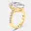 7.49 cts Oval Brilliant and Round Lab Grown Diamond 18k Yellow Gold Ring Size 53