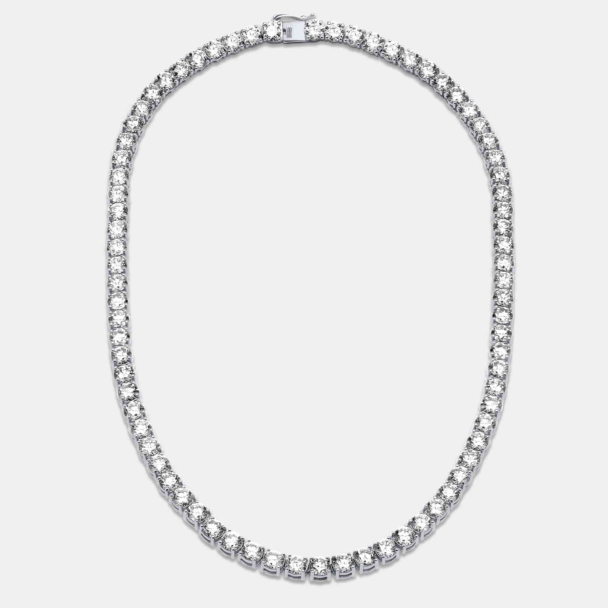40 cts Round Lab Grown Diamond 18k White Gold Necklace