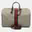 Gucci Beige Brown Leather and Coated canvas Ophidia Savoy Duffel Bag