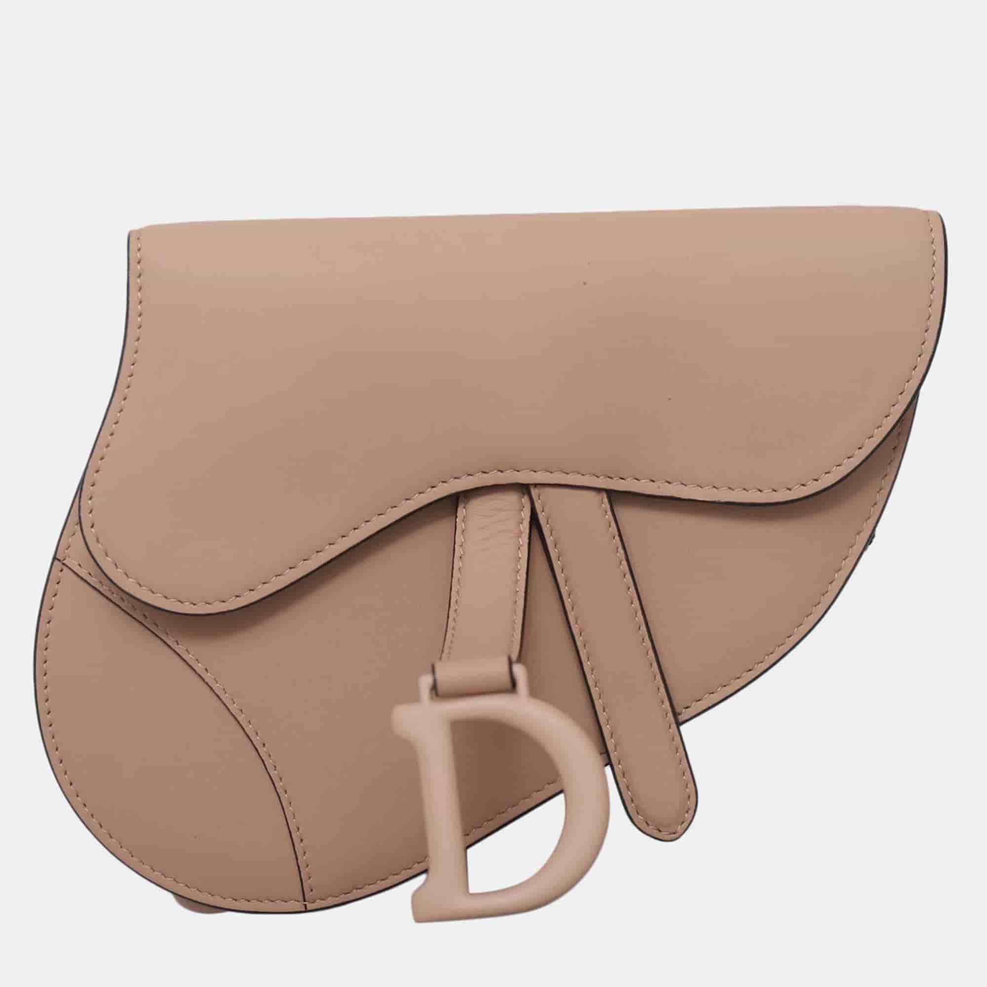 Christian Dior Ultra Matte Pink Leather Saddle Belt Bag