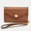 Michael Kors Brown Leather Phone Wristlet Compact Wallet