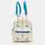 MCM Blue/White Visetos Coated Canvas and Leather Mini Stark Backpack
