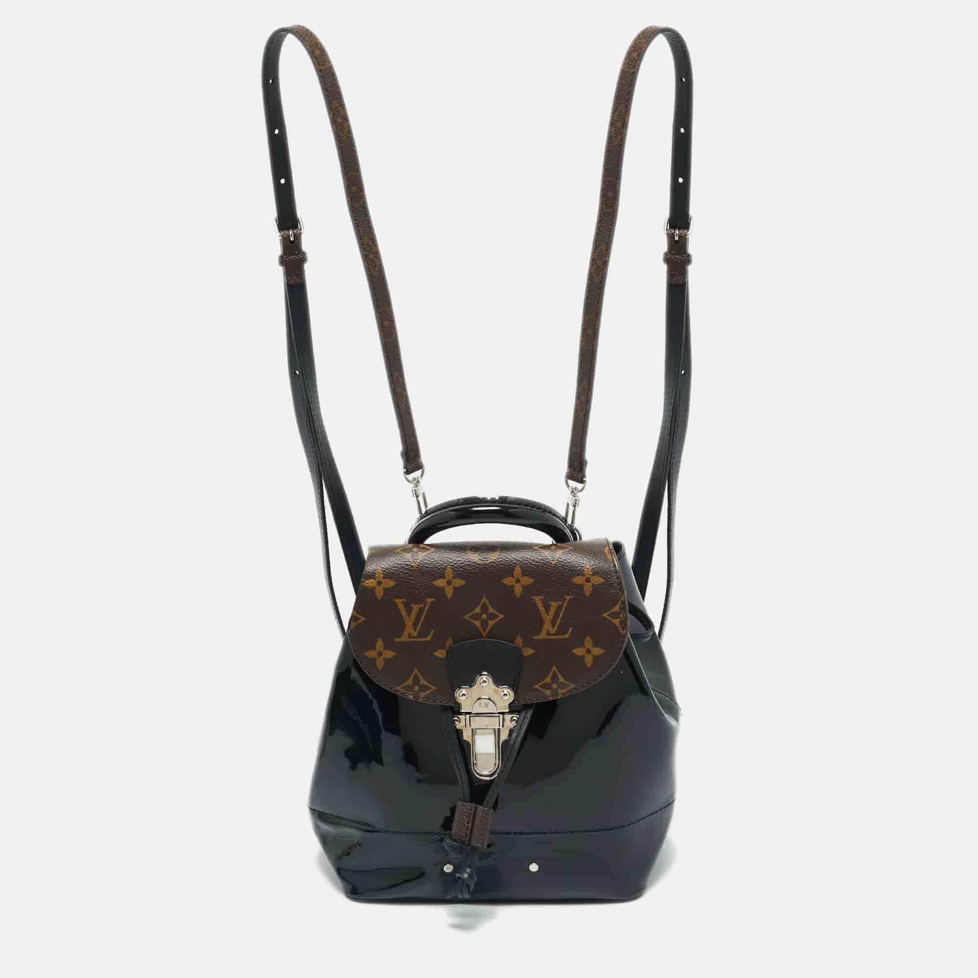 Louis Vuitton Black Monogram Patent Leather Hot Springs Backpack
