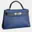 Hermes Kelly II Mini Agate Blue Epsom Leather Top Handle Bag
