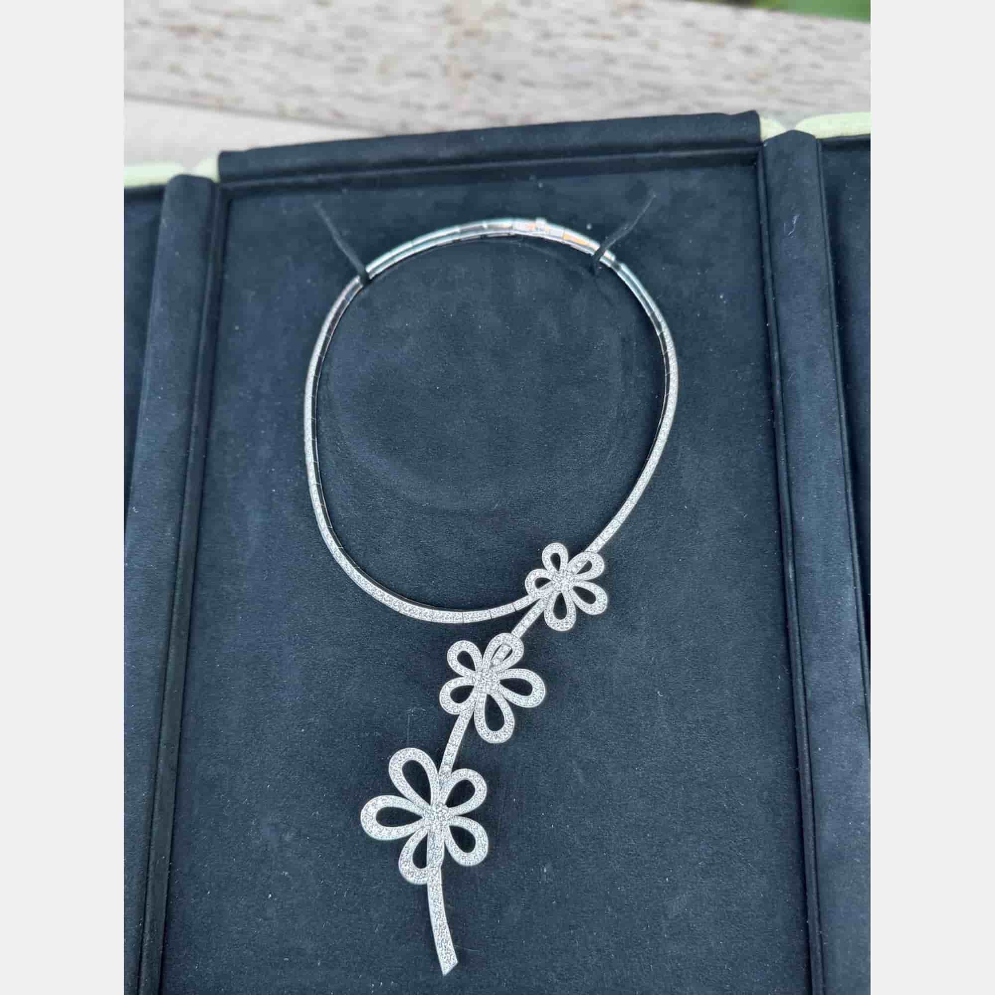 Van Cleef & Arpels Flowerlace 18K White Gold Diamond Necklace