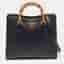 Gucci Black Leather Small Bamboo Diana Tote