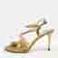 Jimmy Choo Gold Leather Paxton Ankle Strap Sandals Size 36.5