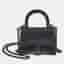 Balenciaga Black Suede Crystals Embellished Nano Hourglass Top Handle Bag