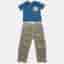 Burberry Children Blue/Beige Jersey and Corduroy  2 Piece Set 18M/9M