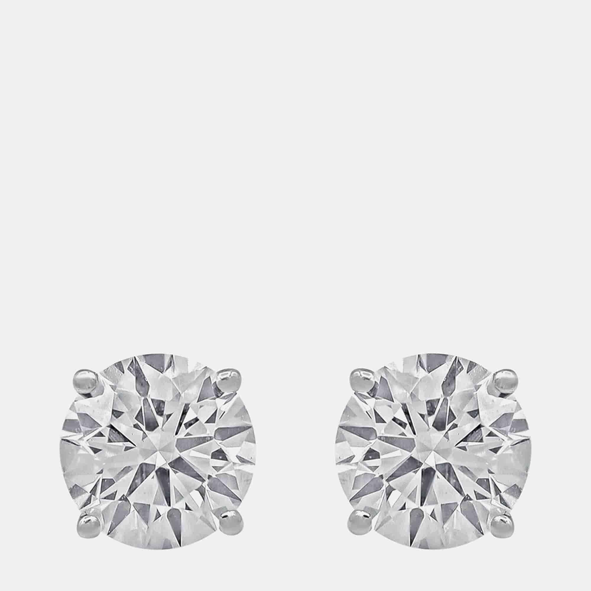 4ct 14k White Gold Lab Grown Diamond Basic Stud Earring