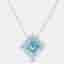3.5 cts Blue Princess Round Lab Grown Diamond 18k White Gold Necklace