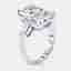 7.8 cts Radiant Trapezoid Lab Grown Diamond 18k White Gold Ring Size 54