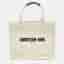 Dior White D-Lace Embroidered Canvas Small Book Tote