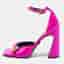 Versace Pink Satin Medusa Block Heel Ankle Strap Sandals Size 39