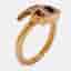 Aigner Logo Crystals Rose Gold Tone Ring Size 52