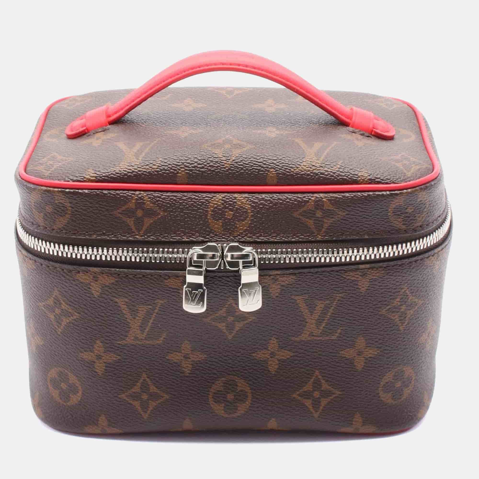 Louis Vuitton Nice Mini Brown/Red Monogram Canvas Vanity Case