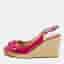 Valentino Purple Patent Leather Bow Espadrille Wedge Slingback Sandals Size 40