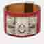Hermes Collier de Chien Brown/Red Leather Bracelet