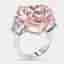 24.95 cts Pink Heart, Trillion Lab Grown Diamonds 18k Two Tone Gold Ring Size 51