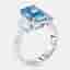 4 cts Vivid Blue Radiant, Trapazoid Lab Grown Diamonds 18k White Gold Ring Size 51