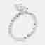 1.8 cts Radiant, Round Lab Grown Diamonds 18k White Gold Ring Size 52