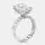 6.4 cts Radiant, Round Lab Grown Diamonds 18k White Gold Ring Size 52