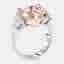 6.5 cts Pink Heart, Trillion Lab Grown Diamonds 18k Two Tone Gold Ring Size 52