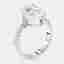4.1 cts Oval. Round Lab Grown Diamonds 18k White Gold Ring Size 52
