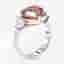 4.7 cts Fancy Red Pear, Trillion Lab Grown Diamonds 18k Two Tone Gold Ring Size 52