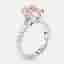 4.8 cts Pink Oval, Round Lab Grown Diamonds 18k White Gold Ring Size 52