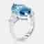 11.03 cts Vivid Blue Marquise, Trapazoid Lab Grown Diamonds 18k White Gold Ring Size 52